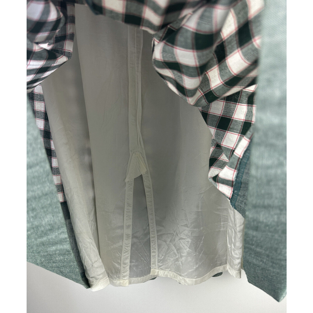 Perry Landhaus Pleated Maxi Skirt German Green Gingham Plaid Country Prairie 38 - Picture 9 of 16